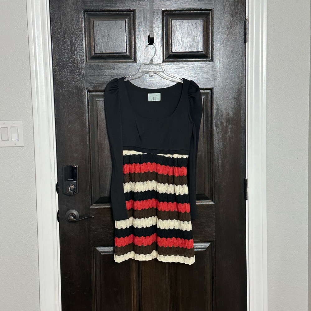 Anthropology Judith March Dress Crochet Stripe Skirt Medium